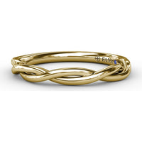 Elegantly Twisted Wedding Band with Polished Finish by Fana