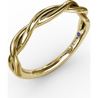 Elegantly Twisted Wedding Band with Polished Finish by Fana