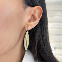 Emerald and Diamond Graduated Barrel Birdcage Earrings in 18K Yellow Gold by Charles Krypell