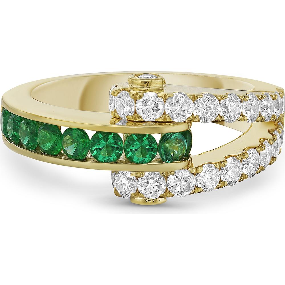 Emerald and Diamond Hinged Ring in 18K Yellow Gold by Charles Krypell