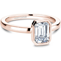 Emerald Cut Diamond Engagement Ring with Bezel Setting in Rose Gold by Noam Carver<em> - Choose Your Center Diamond: 1 to 5 Carats, Sustainable Lab-Grown or Natural Earth-Mined</em>