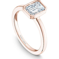 Emerald Cut Diamond Engagement Ring with Bezel Setting in Rose Gold by Noam Carver<em> - Choose Your Center Diamond: 1 to 5 Carats, Sustainable Lab-Grown or Natural Earth-Mined</em>