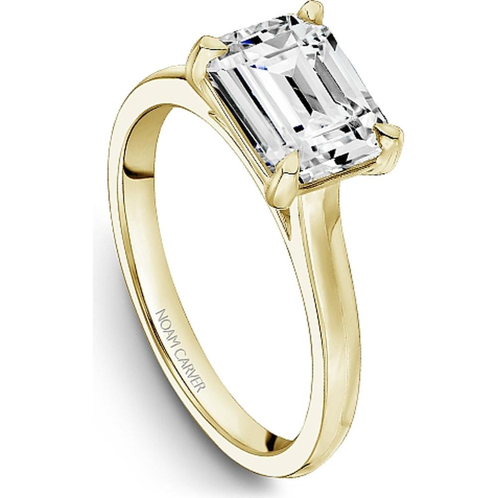 Emerald Cut Diamond Engagement Ring with Four-Prong Setting in Yellow Gold by Noam Carver<em> - Choose Your Center Diamond: 1 to 5 Carats, Sustainable Lab-Grown or Natural Earth-Mined</em>