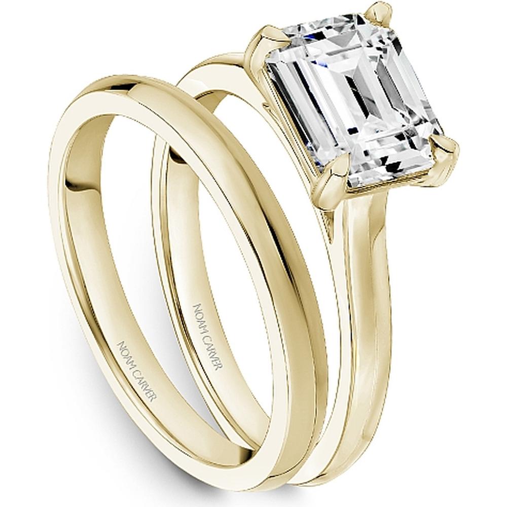 Emerald Cut Diamond Engagement Ring with Four-Prong Setting in Yellow Gold by Noam Carver<em> - Choose Your Center Diamond: 1 to 5 Carats, Sustainable Lab-Grown or Natural Earth-Mined</em>