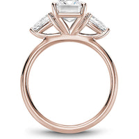 Emerald Cut Diamond Engagement Ring with Pear Side Stones in Rose Gold by Noam Carver<em> - Choose Your Center Diamond: 1 to 5 Carats, Sustainable Lab-Grown or Natural Earth-Mined</em>