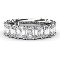 Emerald Cut Diamond Wedding Band with Shared-Prong Setting by Fana - 5.27 Carat Total Diamond Weight