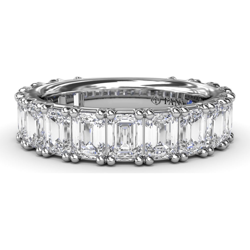 Emerald Cut Diamond Wedding Band with Shared-Prong Setting by Fana - 5.27 Carat Total Diamond Weight