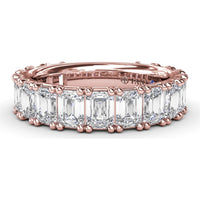 Emerald Cut Diamond Wedding Band with Shared-Prong Setting by Fana - 5.27 Carat Total Diamond Weight