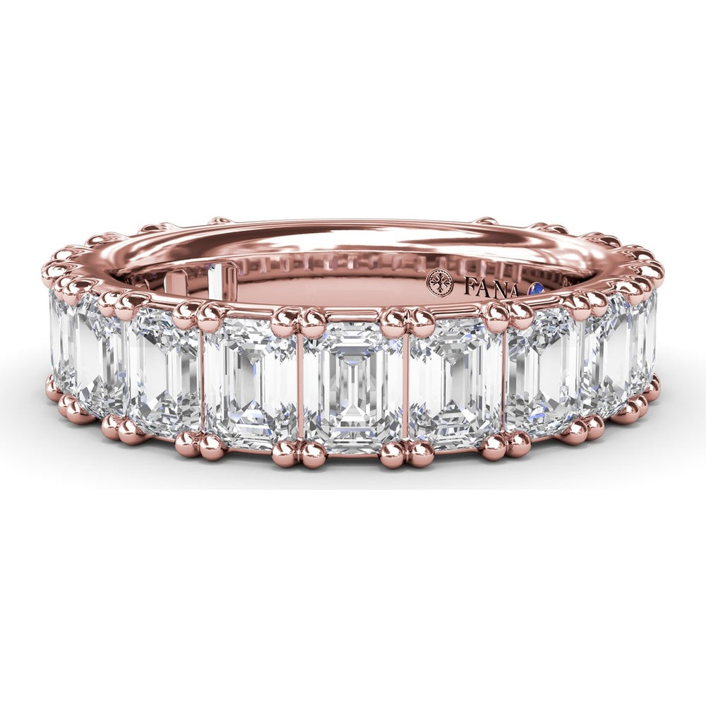Emerald Cut Diamond Wedding Band with Shared-Prong Setting by Fana - 5.27 Carat Total Diamond Weight