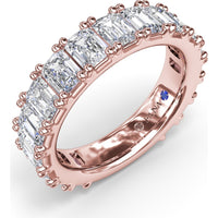 Emerald Cut Diamond Wedding Band with Shared-Prong Setting by Fana - 5.27 Carat Total Diamond Weight