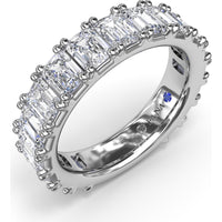 Emerald Cut Diamond Wedding Band with Shared-Prong Setting by Fana - 5.27 Carat Total Diamond Weight