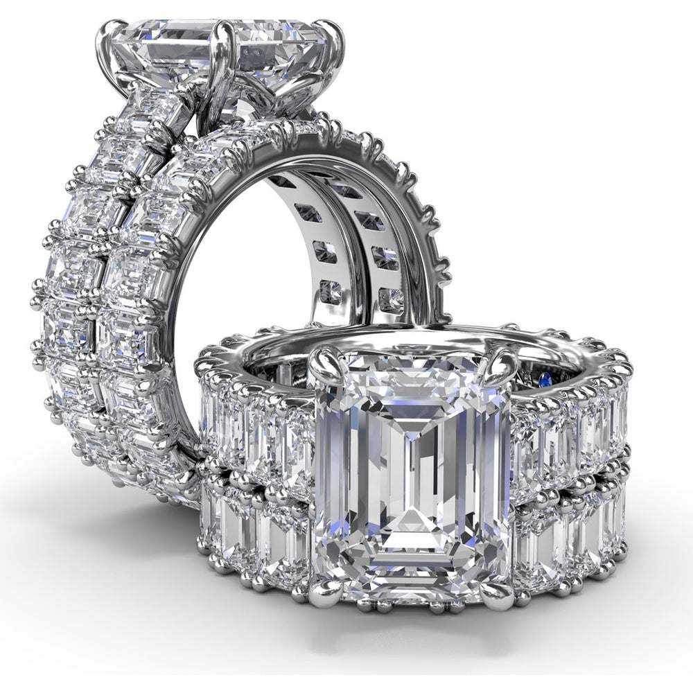 Emerald Cut Diamond Wedding Band with Shared-Prong Setting by Fana - 5.27 Carat Total Diamond Weight