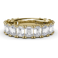Emerald Cut Diamond Wedding Band with Shared-Prong Setting by Fana - 5.27 Carat Total Diamond Weight