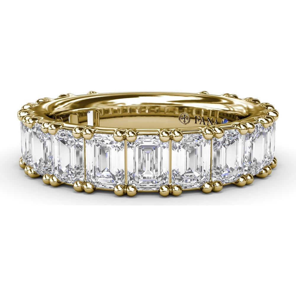 Emerald Cut Diamond Wedding Band with Shared-Prong Setting by Fana - 5.27 Carat Total Diamond Weight