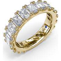 Emerald Cut Diamond Wedding Band with Shared-Prong Setting by Fana - 5.27 Carat Total Diamond Weight