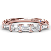Emerald-Cut Diamond Wedding Band with Tapered Baguette Accents by Fana - 0.63 Carat Total Diamond Weight