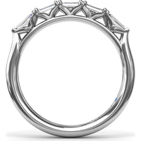 Emerald-Cut Diamond Wedding Band with Tapered Baguette Accents by Fana - 0.63 Carat Total Diamond Weight