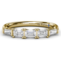 Emerald-Cut Diamond Wedding Band with Tapered Baguette Accents by Fana - 0.63 Carat Total Diamond Weight