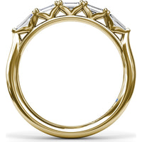 Emerald-Cut Diamond Wedding Band with Tapered Baguette Accents by Fana - 0.63 Carat Total Diamond Weight