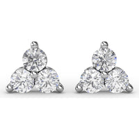 Empire Cluster Stud Earrings with Round Diamonds by Fana - 0.96 Carat Total Diamond Weight