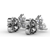 Empire Cluster Stud Earrings with Round Diamonds by Fana - 0.96 Carat Total Diamond Weight