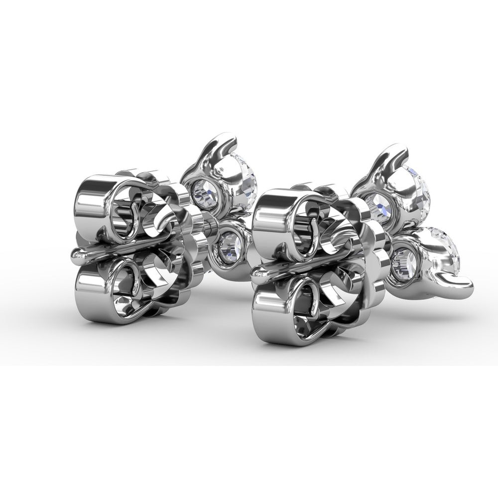 Empire Cluster Stud Earrings with Round Diamonds by Fana - 0.96 Carat Total Diamond Weight