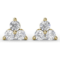 Empire Cluster Stud Earrings with Round Diamonds by Fana - 0.96 Carat Total Diamond Weight