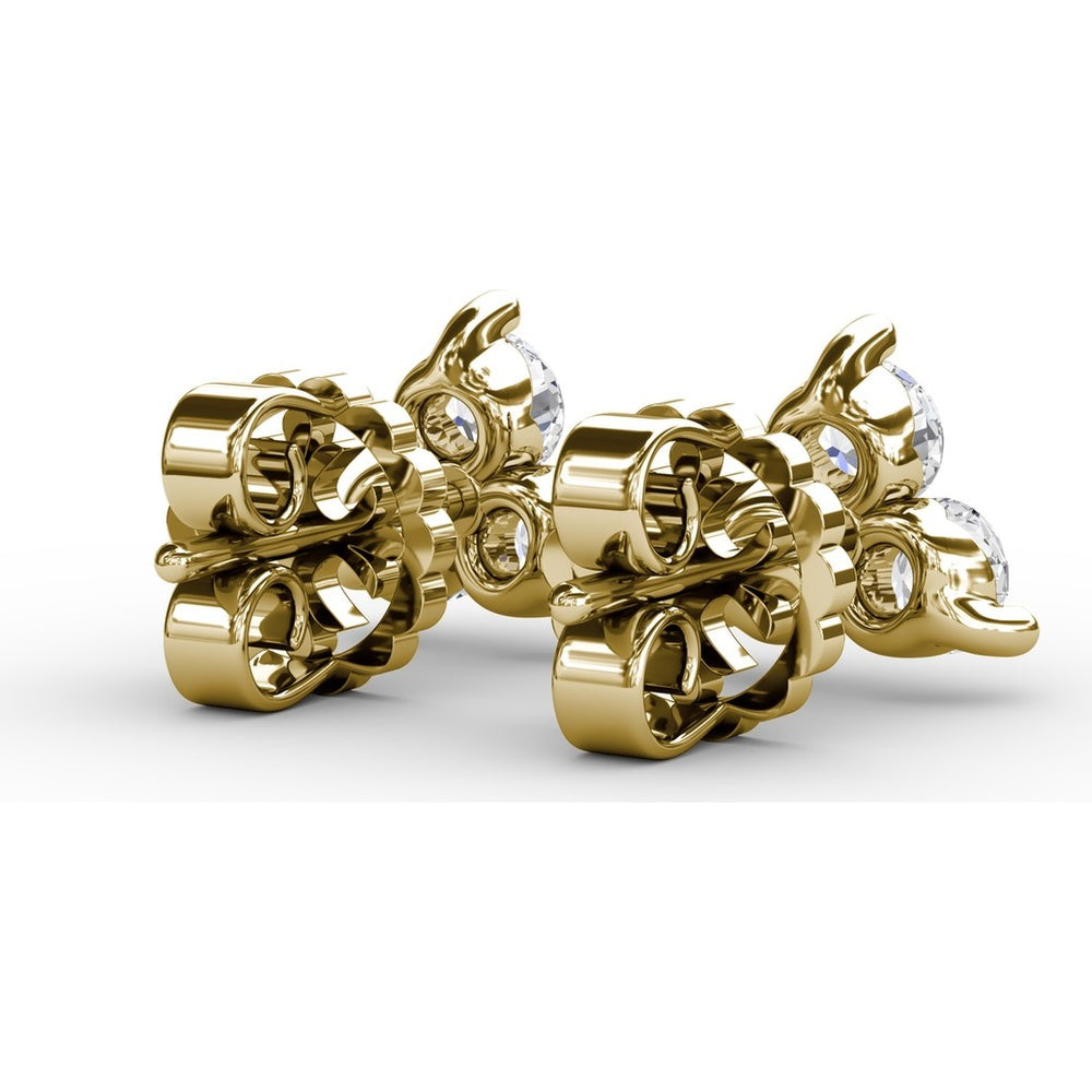 Empire Cluster Stud Earrings with Round Diamonds by Fana - 0.96 Carat Total Diamond Weight