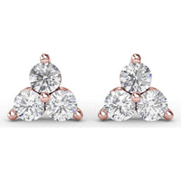 Empire Cluster Stud Earrings with Round Diamonds by Fana - 0.96 Carat Total Diamond Weight