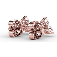 Empire Cluster Stud Earrings with Round Diamonds by Fana - 0.96 Carat Total Diamond Weight