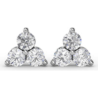 Empire Cluster Stud Earrings with Round Diamonds by Fana - 1.35 Carat Total Diamond Weight