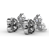 Empire Cluster Stud Earrings with Round Diamonds by Fana - 1.35 Carat Total Diamond Weight
