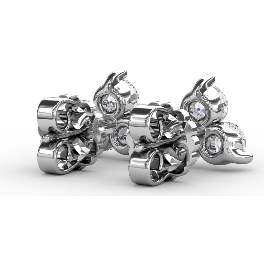 Empire Cluster Stud Earrings with Round Diamonds by Fana - 1.35 Carat Total Diamond Weight