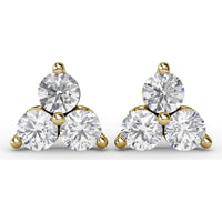 Empire Cluster Stud Earrings with Round Diamonds by Fana - 1.35 Carat Total Diamond Weight