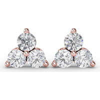 Empire Cluster Stud Earrings with Round Diamonds by Fana - 1.35 Carat Total Diamond Weight