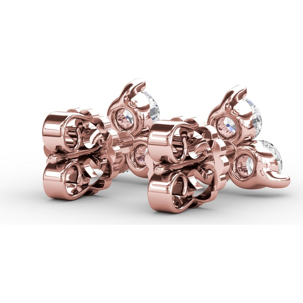 Empire Cluster Stud Earrings with Round Diamonds by Fana - 1.35 Carat Total Diamond Weight