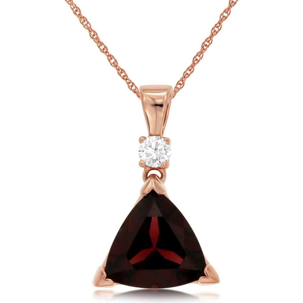 Enchanted 14K Rose Gold Garnet & Diamond Pendant - Celestial Beauty