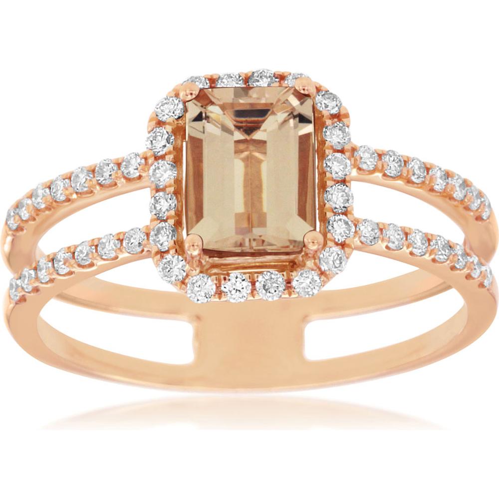 Enchanted 14K Rose Gold Morganite and Diamond Ring - A Timeless Symbol of Love