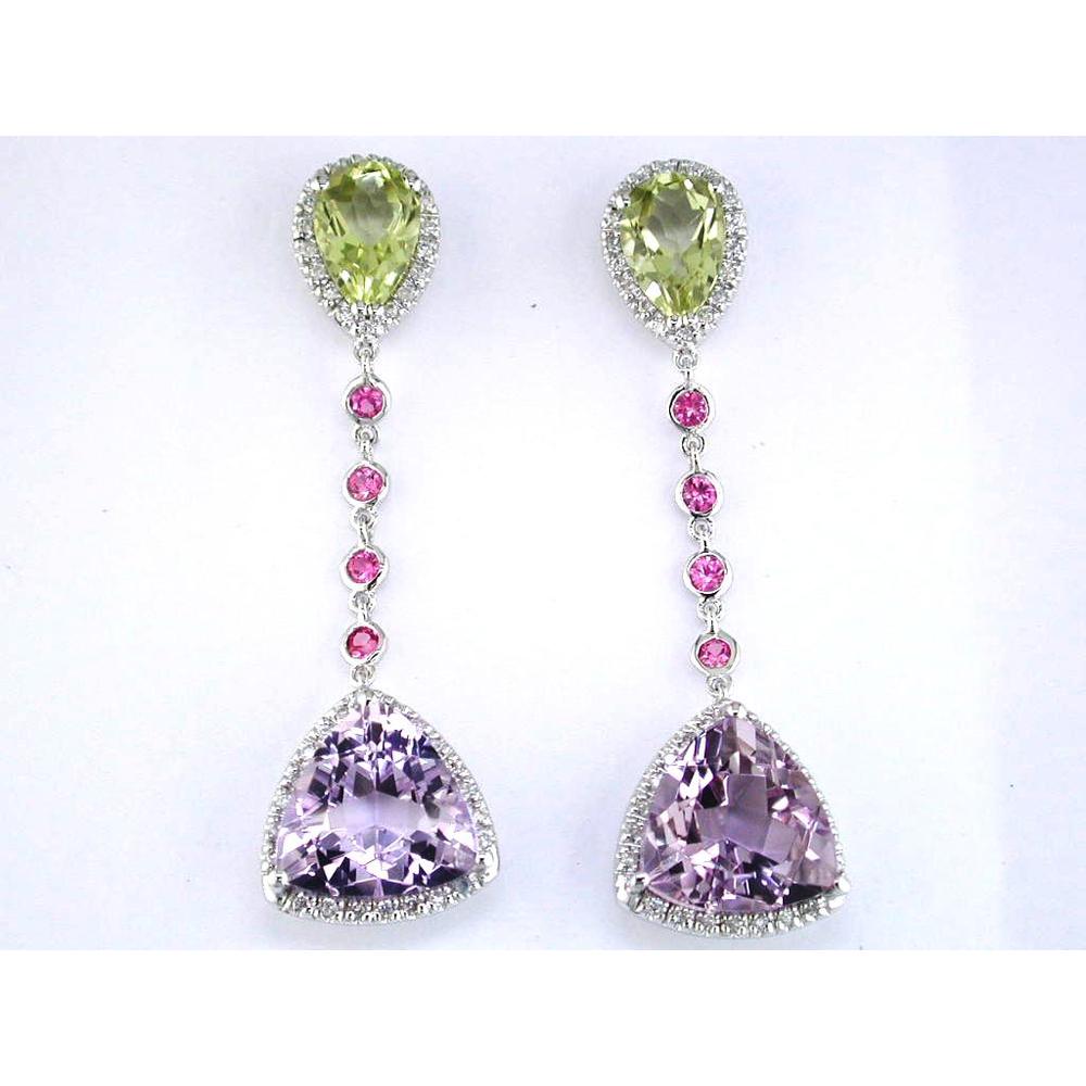 Enchanted 14K White Gold Amethyst & Diamond Halo Earrings
