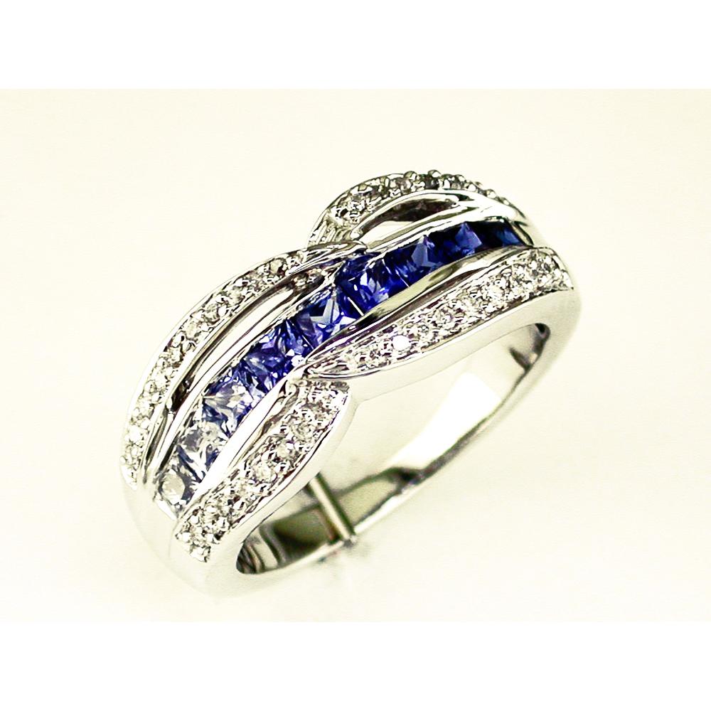 Enchanted 14K White Gold Sapphire & Diamond Ring - 1.40 Carat Total Gem Weight