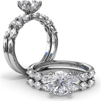 Enchanted Engagement Ring Setting with Alternating Oval and Round Diamonds by Fana - 0.44 Carat Total Diamond Weight