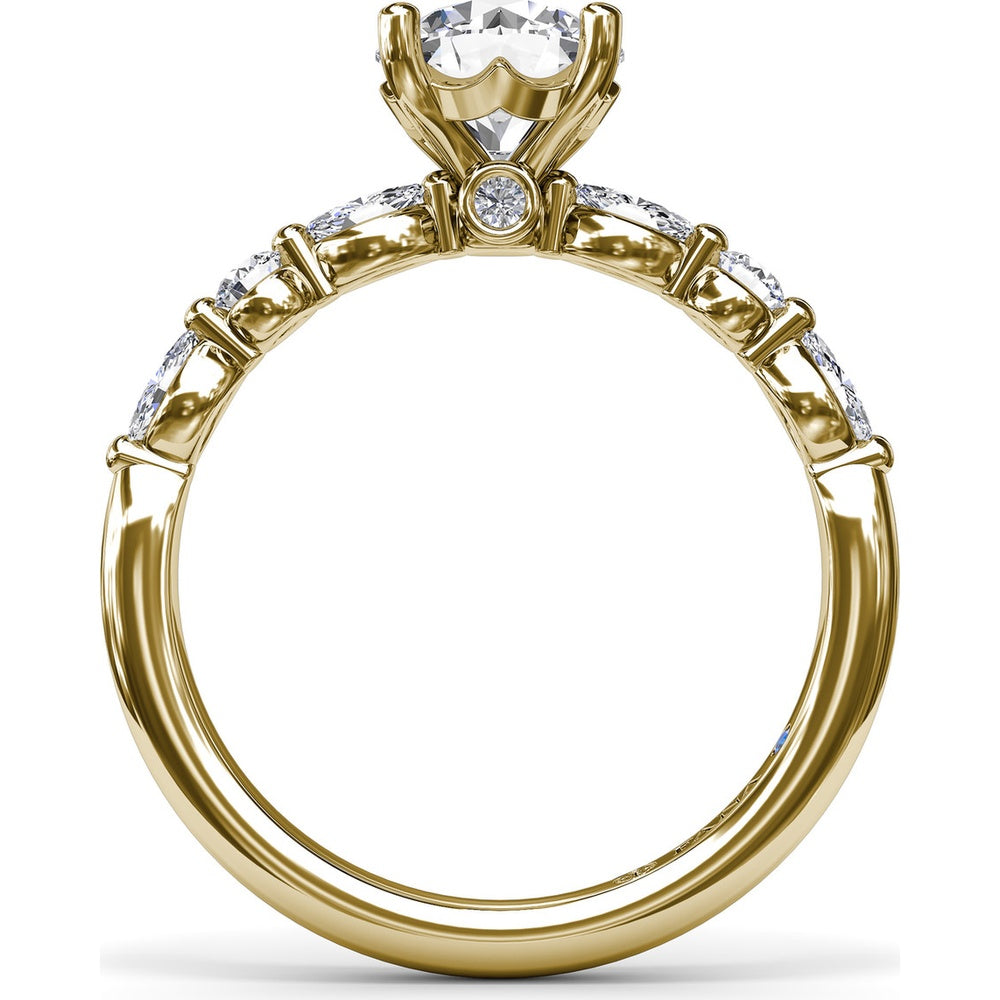Enchanted Engagement Ring Setting with Alternating Oval and Round Diamonds by Fana - 0.44 Carat Total Diamond Weight