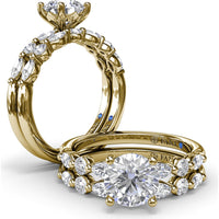 Enchanted Engagement Ring Setting with Alternating Oval and Round Diamonds by Fana - 0.44 Carat Total Diamond Weight