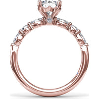Enchanted Engagement Ring Setting with Alternating Oval and Round Diamonds by Fana - 0.44 Carat Total Diamond Weight