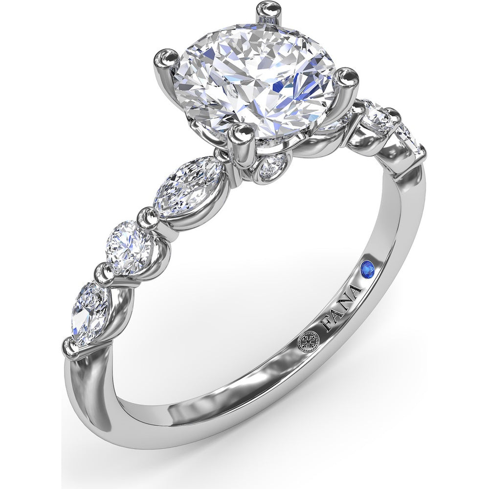 Enchanted Engagement Ring Setting with Alternating Oval and Round Diamonds by Fana - 0.44 Carat Total Diamond Weight