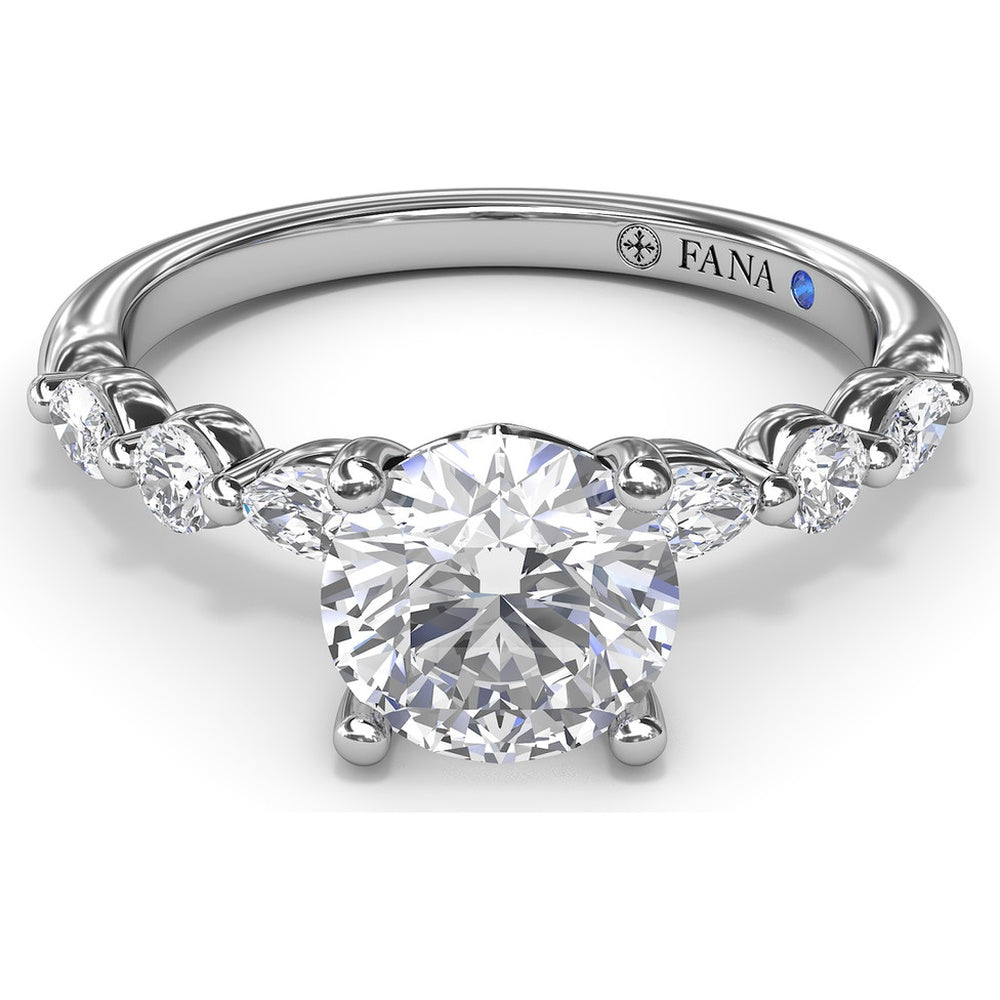Enchanted Engagement Ring Setting with Alternating Oval and Round Diamonds by Fana - 0.44 Carat Total Diamond Weight