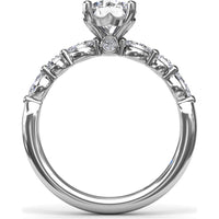 Enchanted Engagement Ring Setting with Alternating Oval and Round Diamonds by Fana - 0.44 Carat Total Diamond Weight