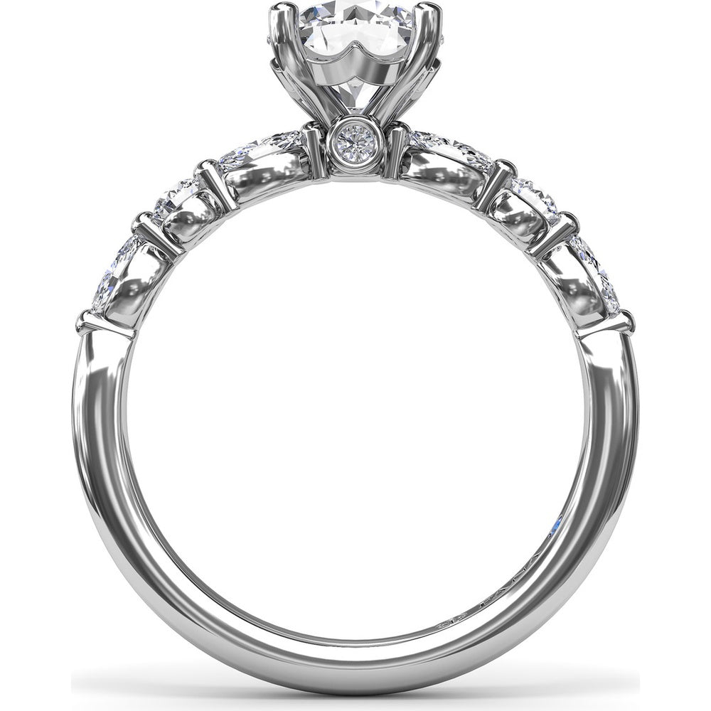 Enchanted Engagement Ring Setting with Alternating Oval and Round Diamonds by Fana - 0.44 Carat Total Diamond Weight