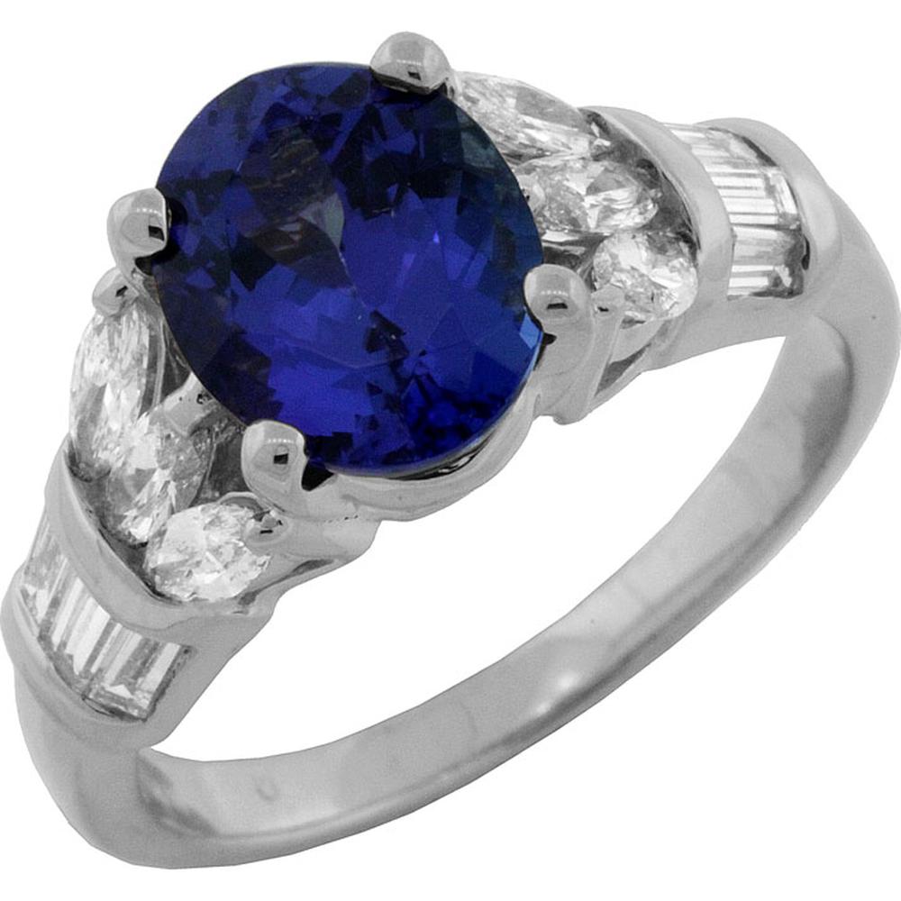 Enchanted Evening 14K White Gold Tanzanite & Diamond Ring - 3.65 Carat Total Gem Weight