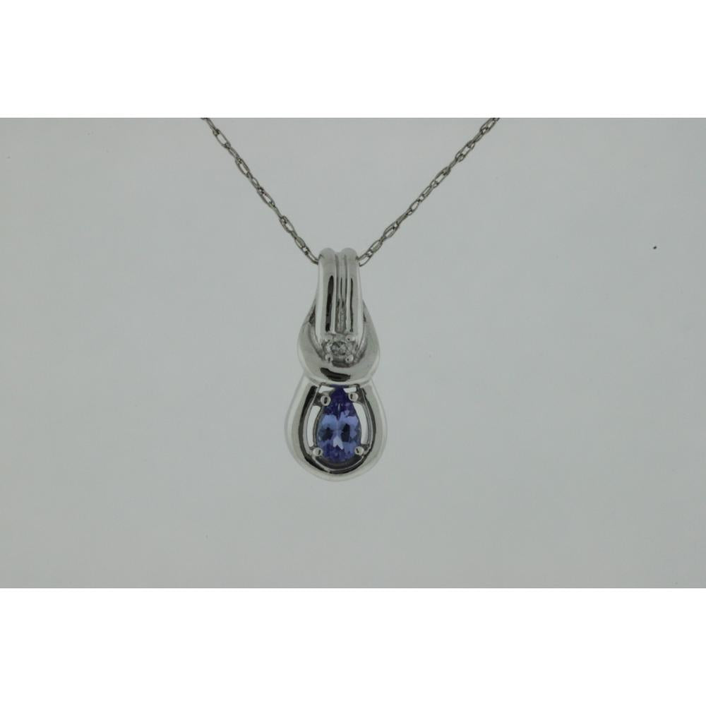 Enchanted Evening: Royal 14K White Gold Tanzanite & Diamond Pendant